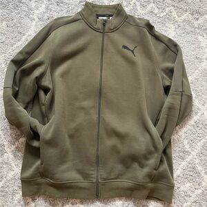 LIKE NEW! Puma Olive Green Full-Zip Track Jacket.